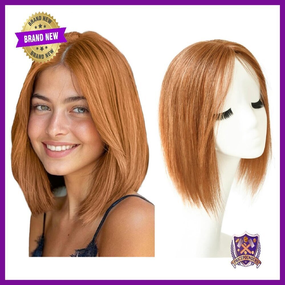 Human Hair Topper Clip-In Silk Base 12inch No Bangs Hairpiece